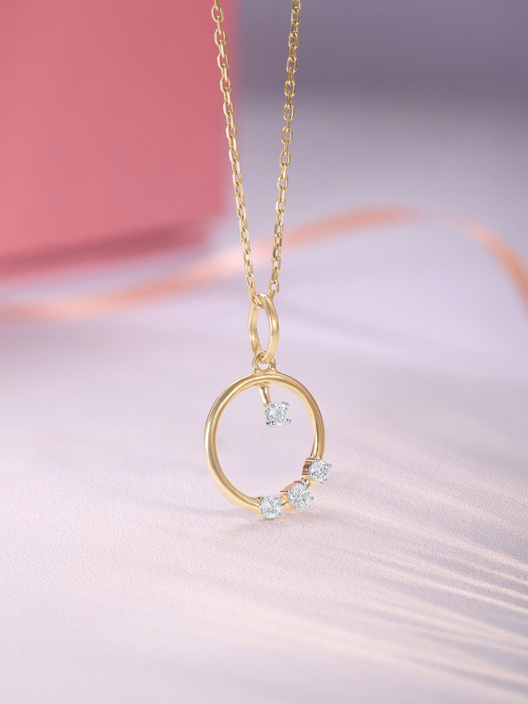 Mia by Tanishq 14KT Gold Twinkling Loop Diamond Pendant