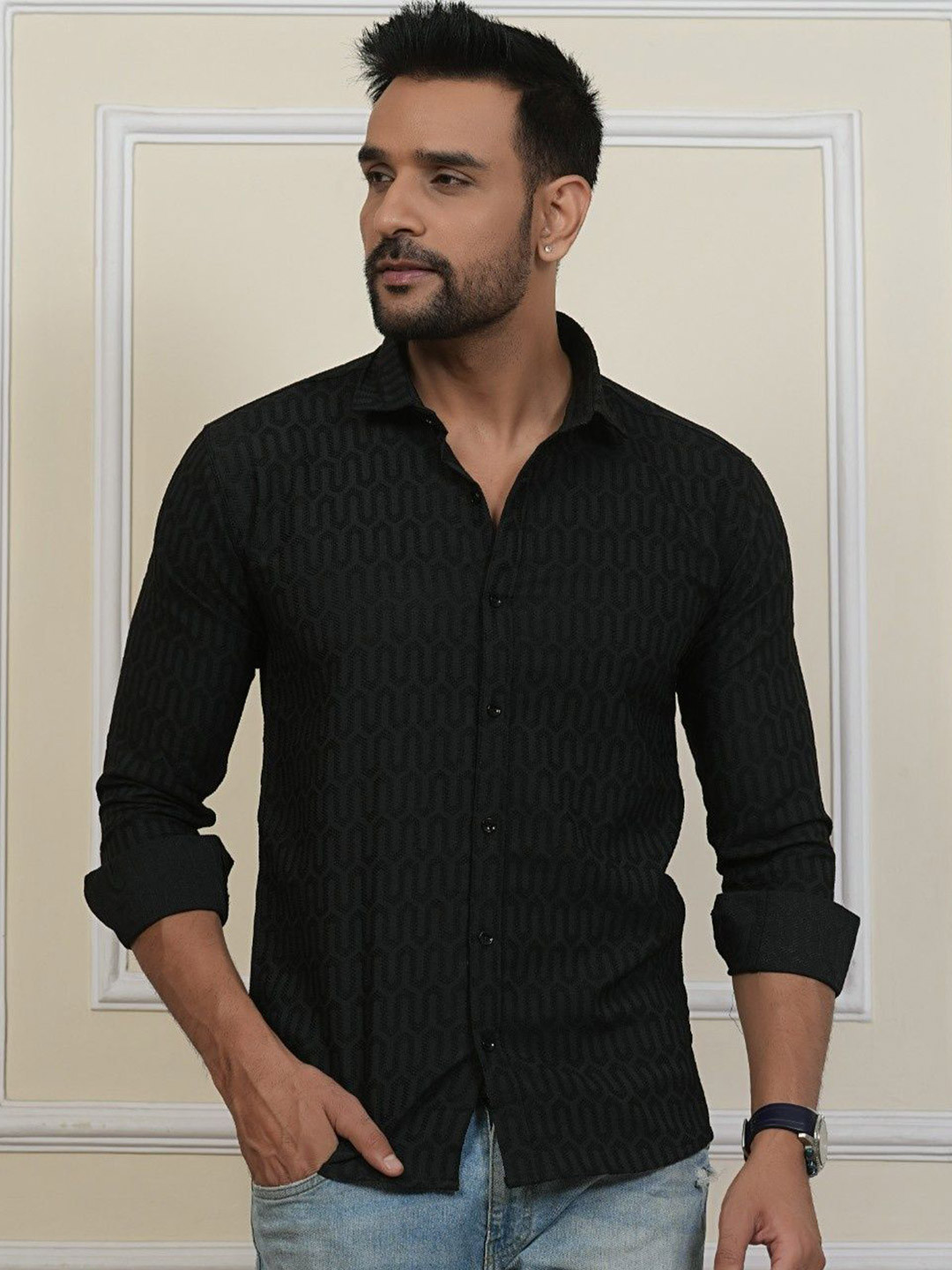BADLAND Men Classic Striped Casual Shirt