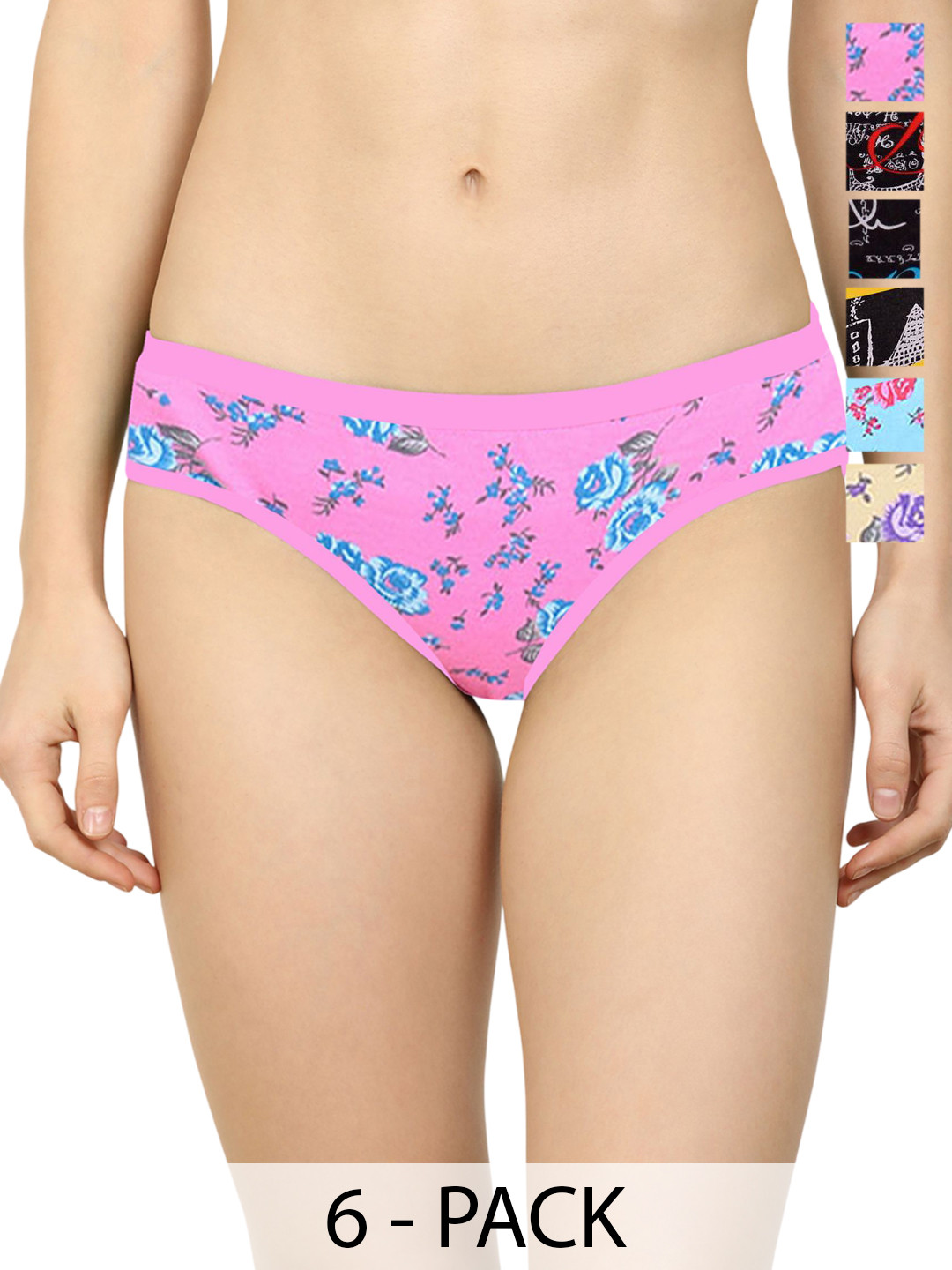Samvar Pack Of 6 Printed Hipster Briefs 3EN-3FIL_S