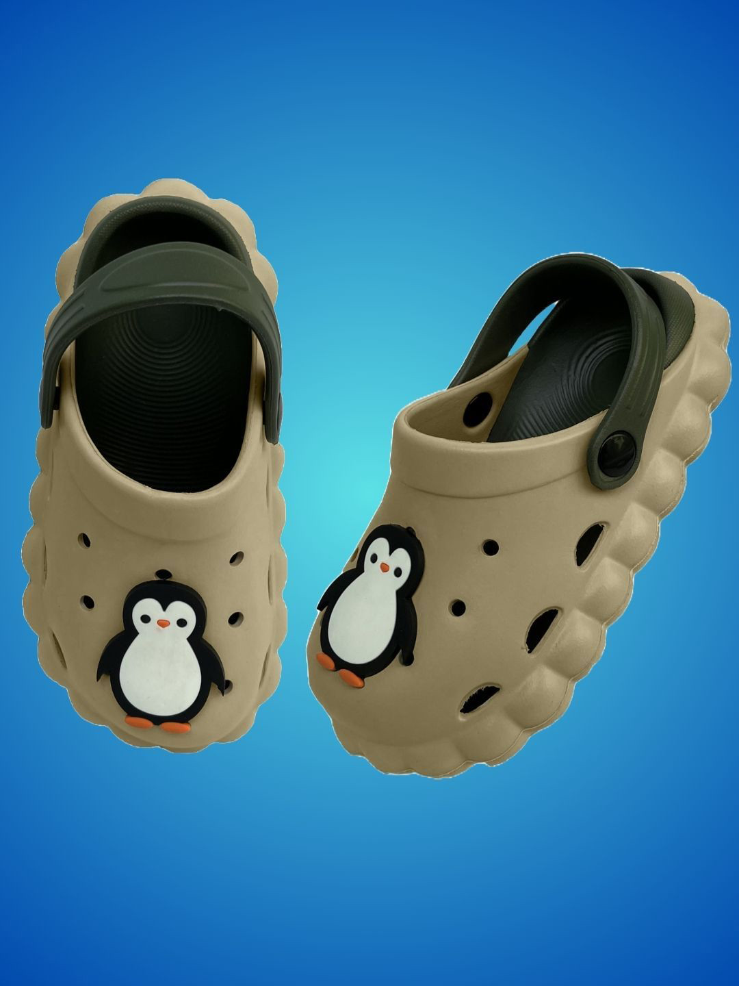 INDUS CLOUD Kids Penguin Design Lightweight Waterproof Rubber Clogs