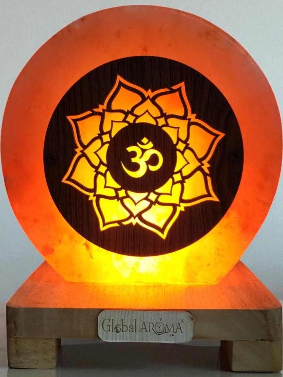 Bramha Om Himalayan rock salt crafted Lamp