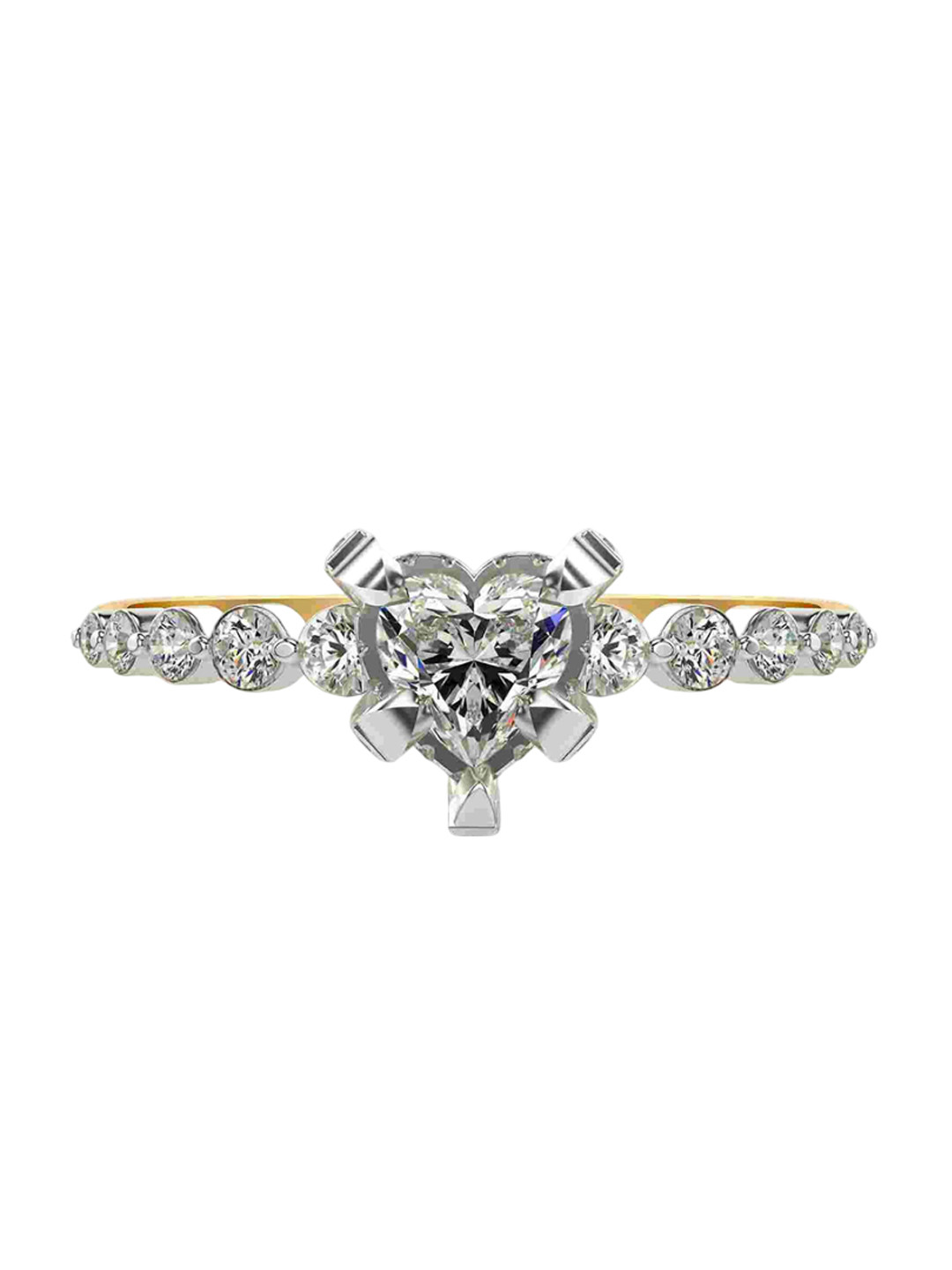 VALANOVA Women 18 Kt Yellow Gold Lab Grown 0.68 CT Diamond Rings 2.11gm