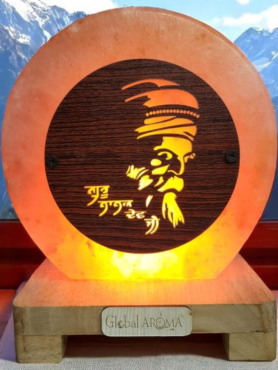 Guru Nanak JI Himalayan rock salt crafted Lamp