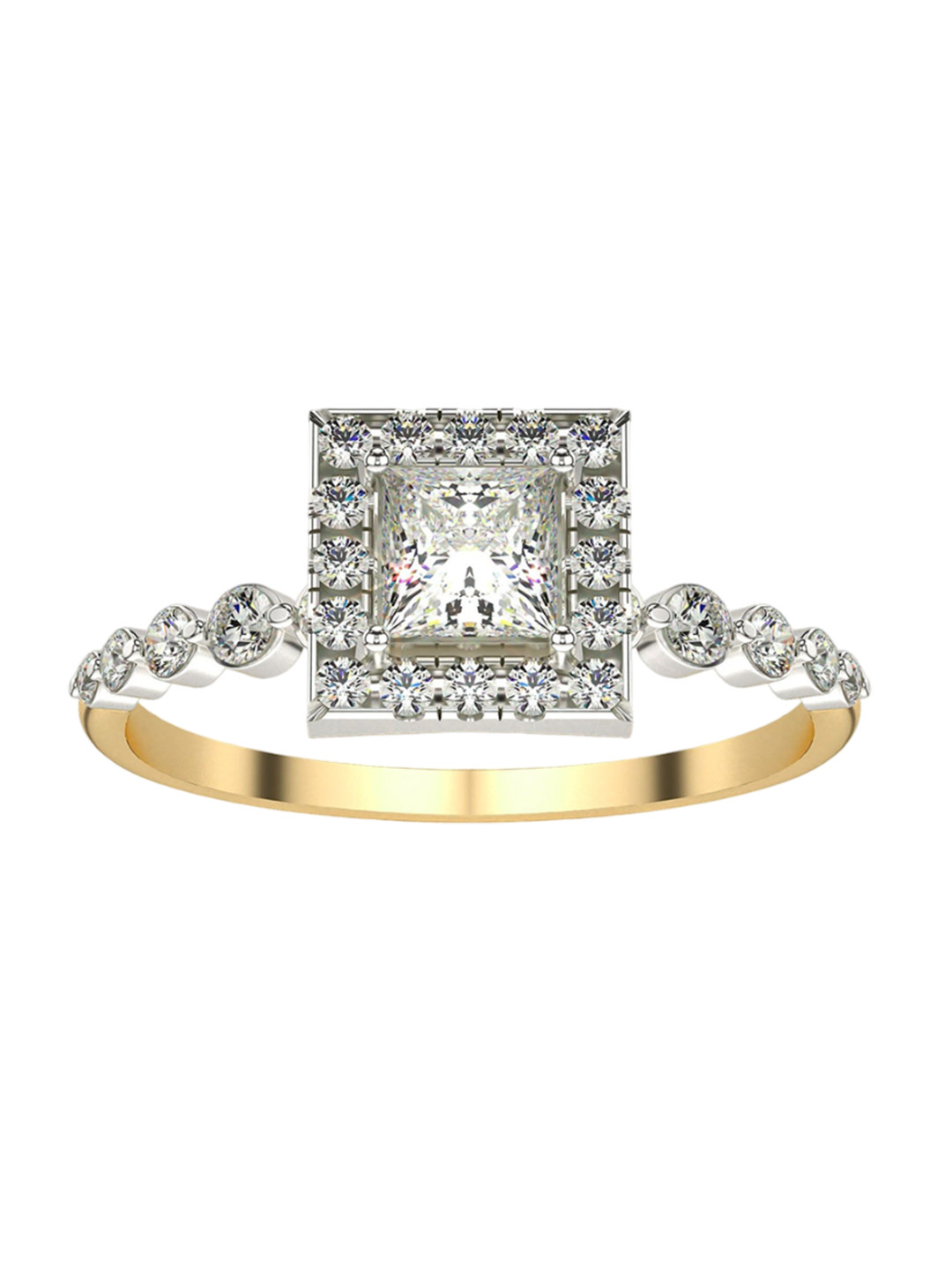 VALANOVA Women 18 Kt 925 Sterling Silver Lab Grown 0.67 CT Diamond Ring 1.84 gm