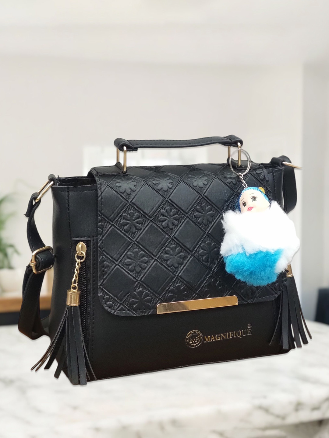 MAGNIFIQUE Women Textured Sling Bag Non-Detachable Sling Strap