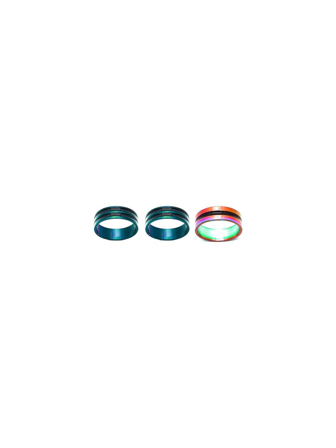 Dynamic Retail Global Set of 3 Rings for Men & Women, Green-Muklticolor Alloy Ring ()