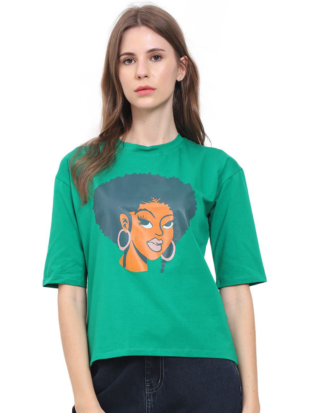 God's Club Women Cotton Graphic Printed T-shirt