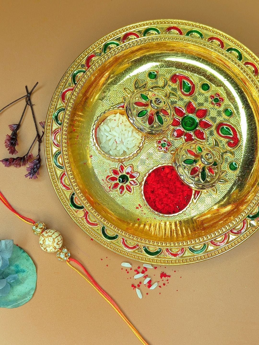 Anouk Beabed Rakhi Card & Thali