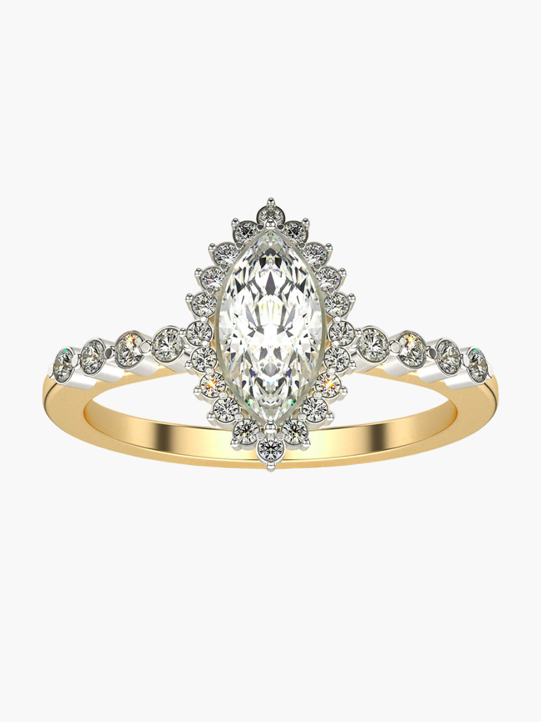 VALANOVA Women 18 Kt Yellow Gold & Certified Lab Grown Diamond Ring 2.0 gm 0.59 carat