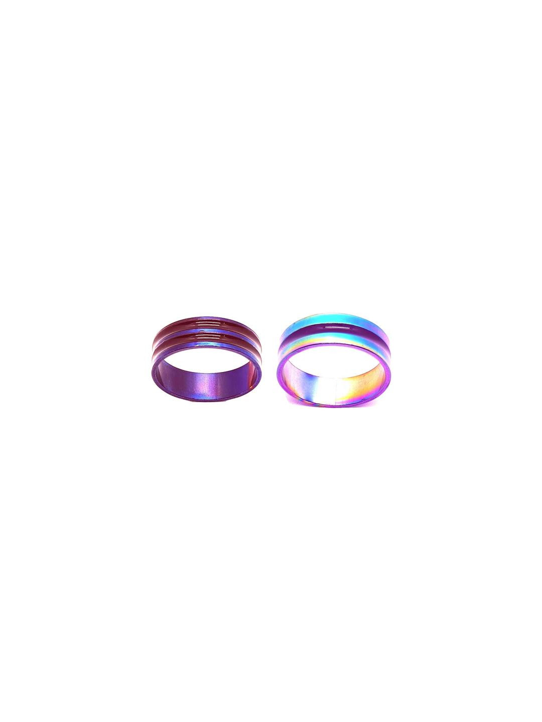 Dynamic Retail Global Set of 2 Rings for Men & Women, Multicolor-Purple Copper Ring ()