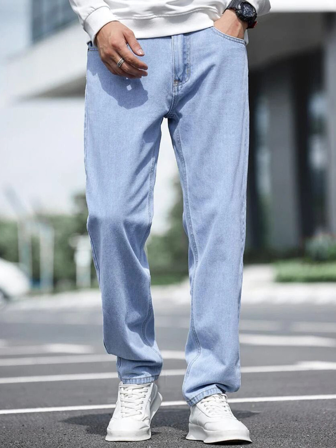 THE BEETEL HOUSE Men Mid-Rise Clean Look No Fade Stretchable Jeans