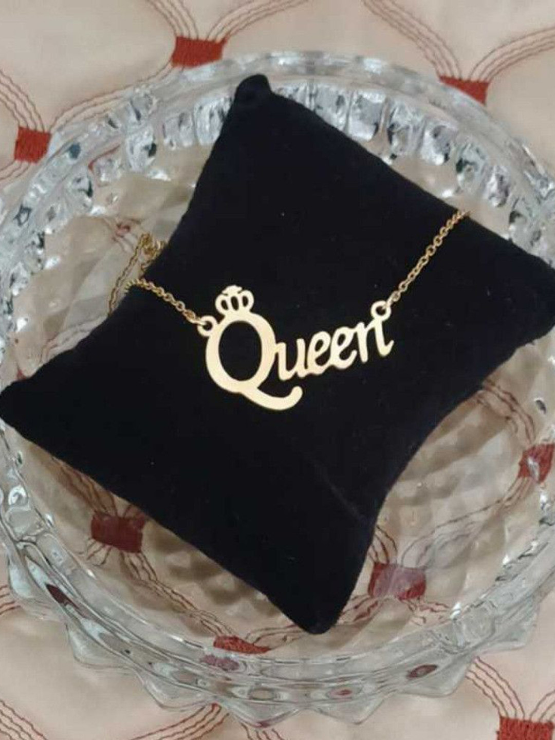 Omaya Jewels Queen Letter Necklace