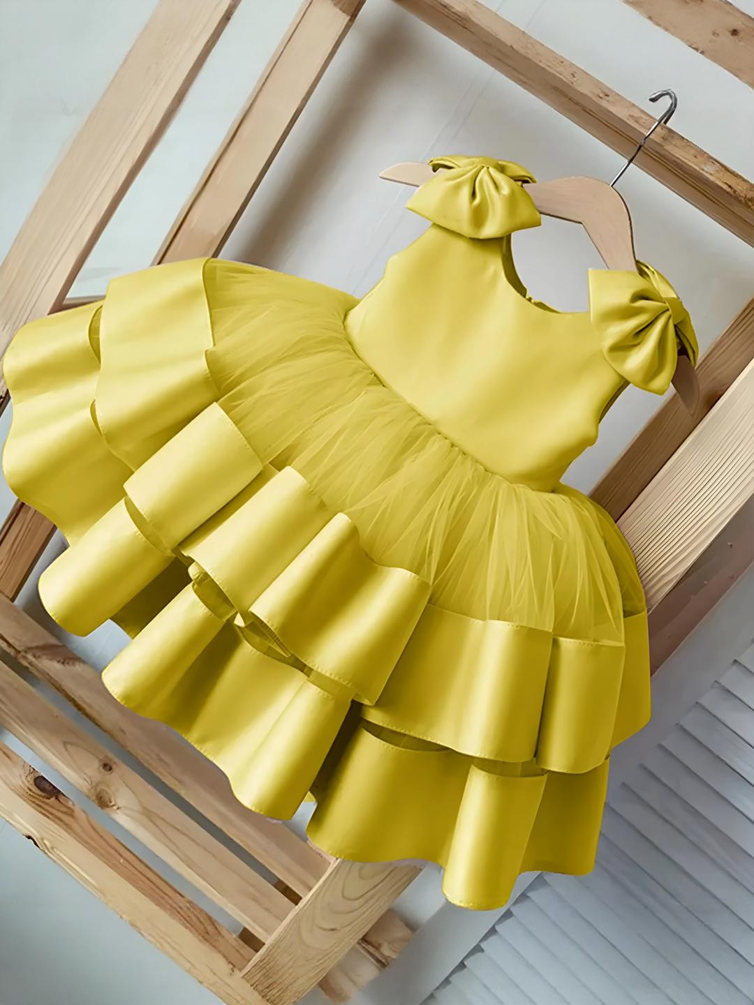 HOPZONIC Girls Yellow Dresses