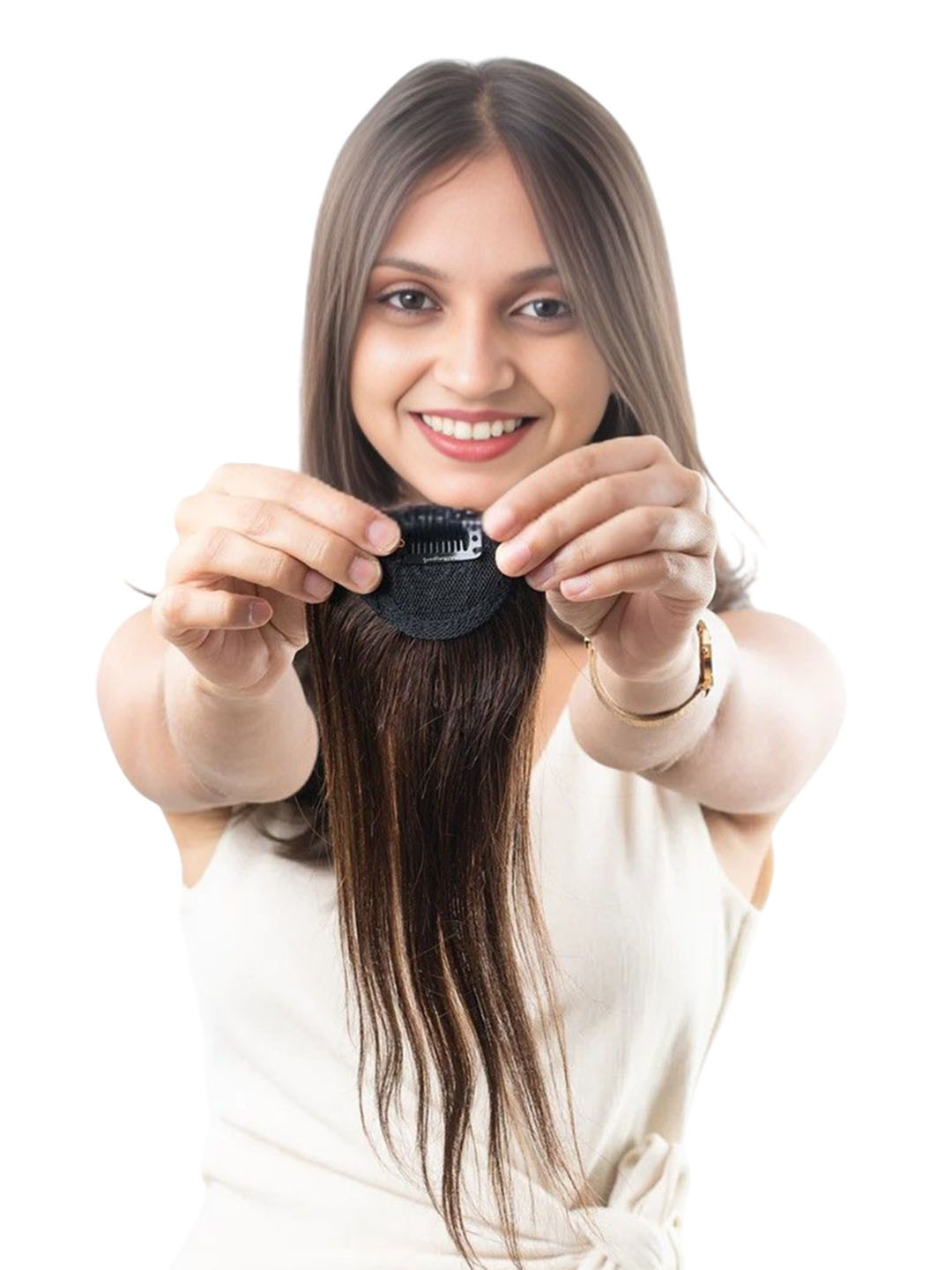 GROWTH Clip-In Straight Lock Hair Extension - Natural Black - 16 Inch