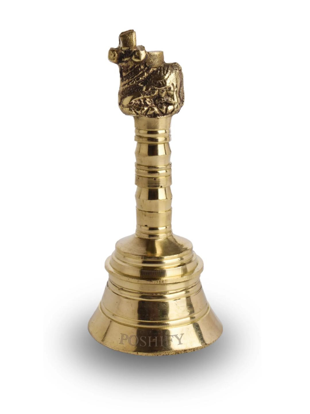 POSHIFY Brass Nandi Design Pooja Bell