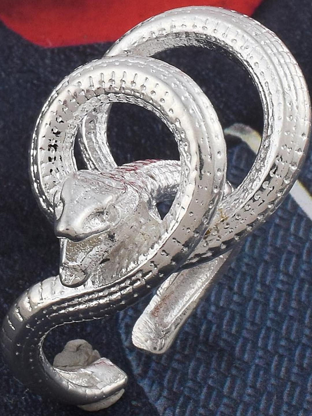 Brass Silverplated Adjustable Size Coiled Cobra Serpent Snake Latest Fashion Fingerring Women