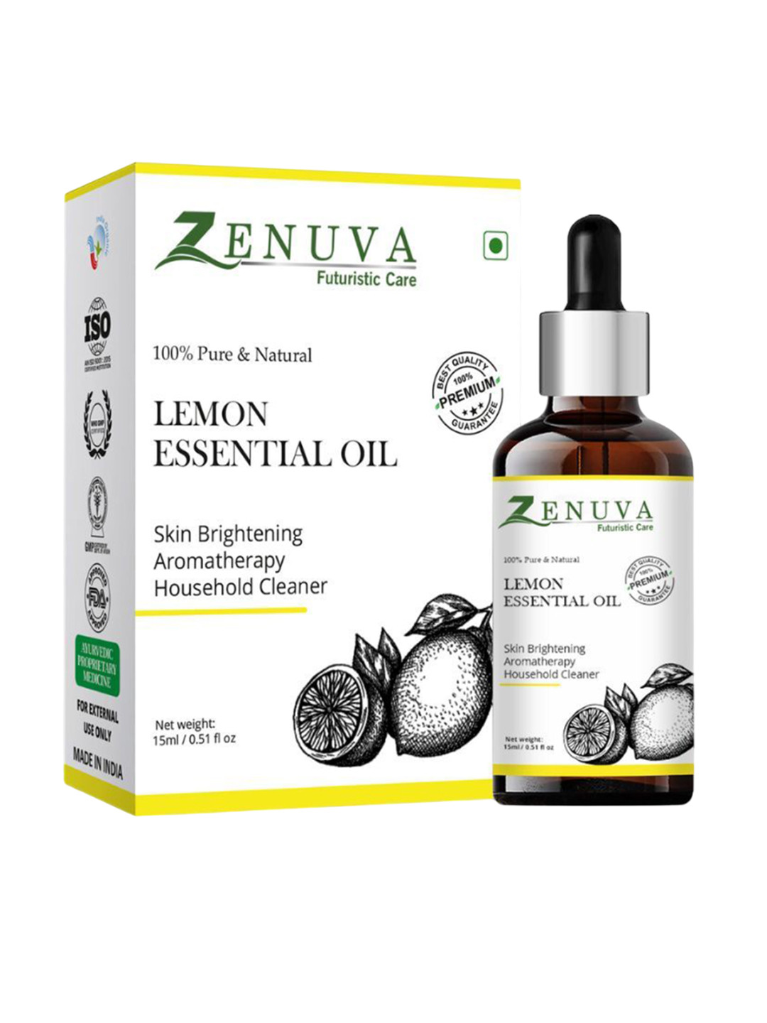 Zenuva Pure & Natural Lemon Essential Oil - 15 ml