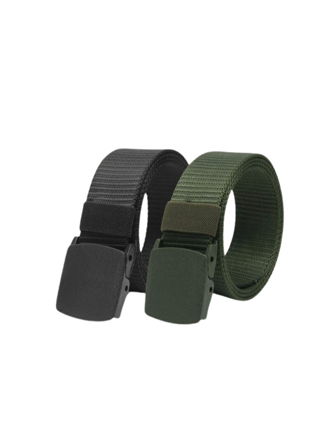 Niddleman Set of 2 Men Woven Slider Buckle Belt