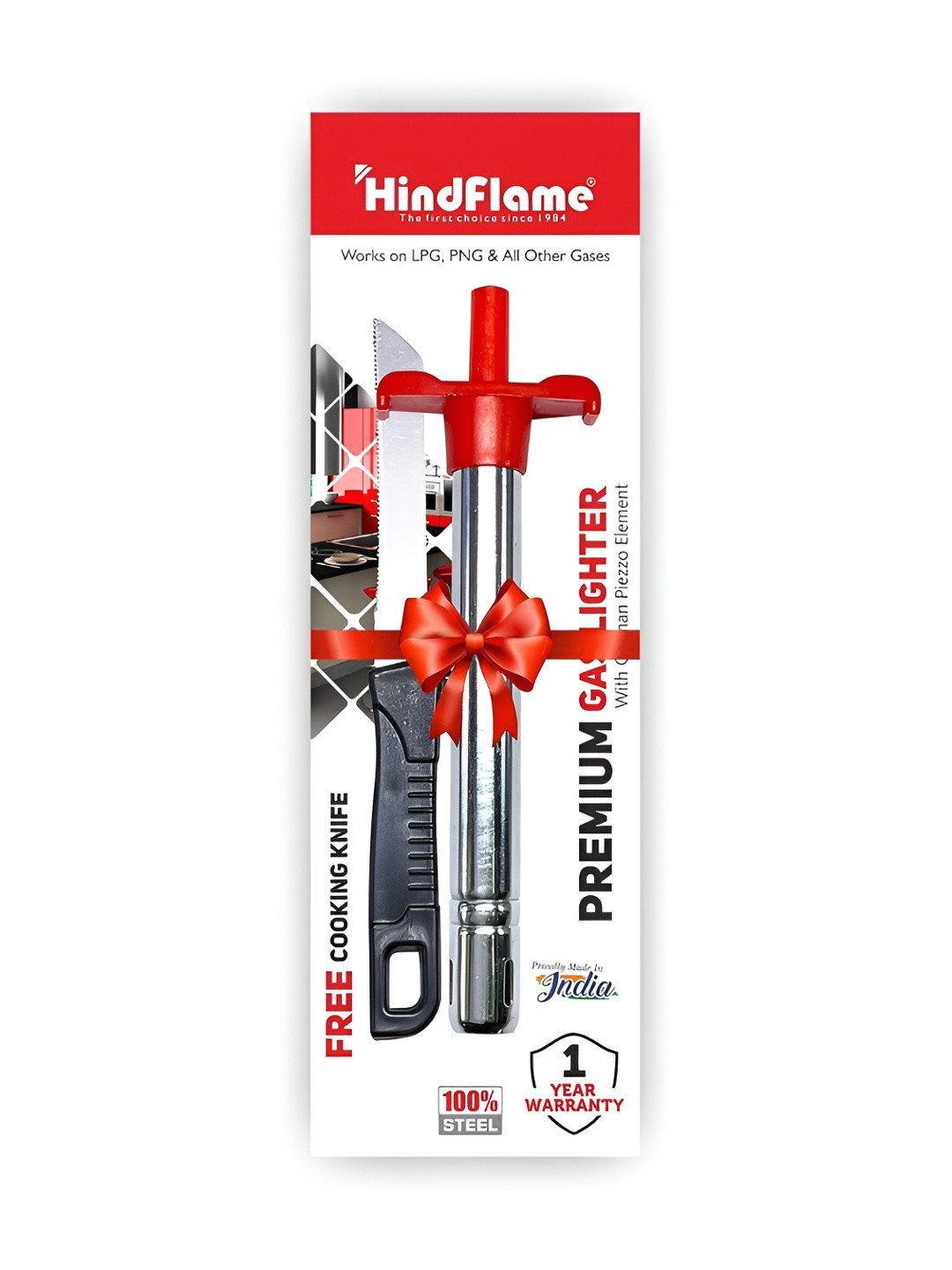 Hindflame Silver-Toned & Black 2 Pieces Stainless Steel Gas Lighters