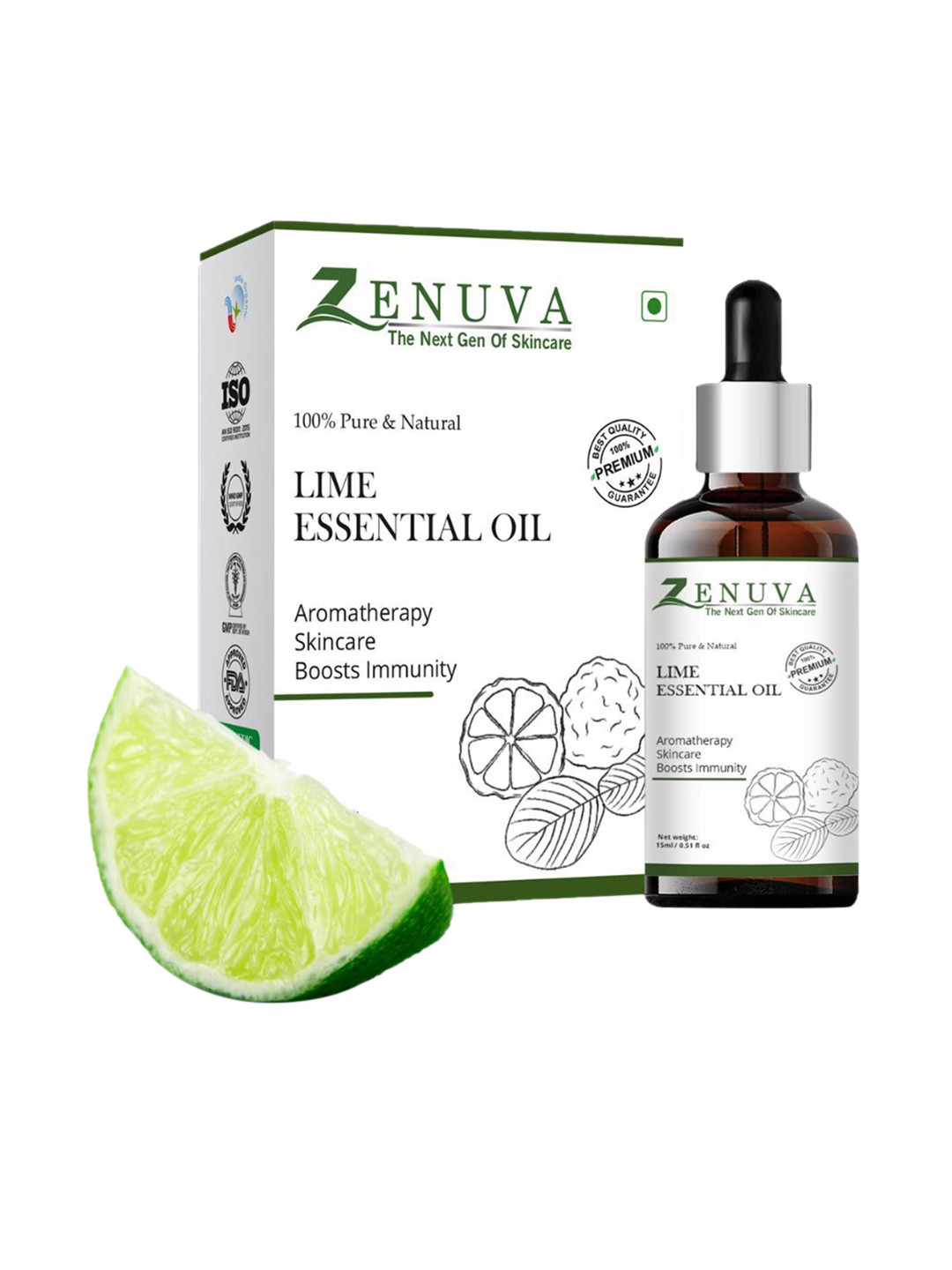 Zenuva Natural Lime Essential Oil - 15 ml
