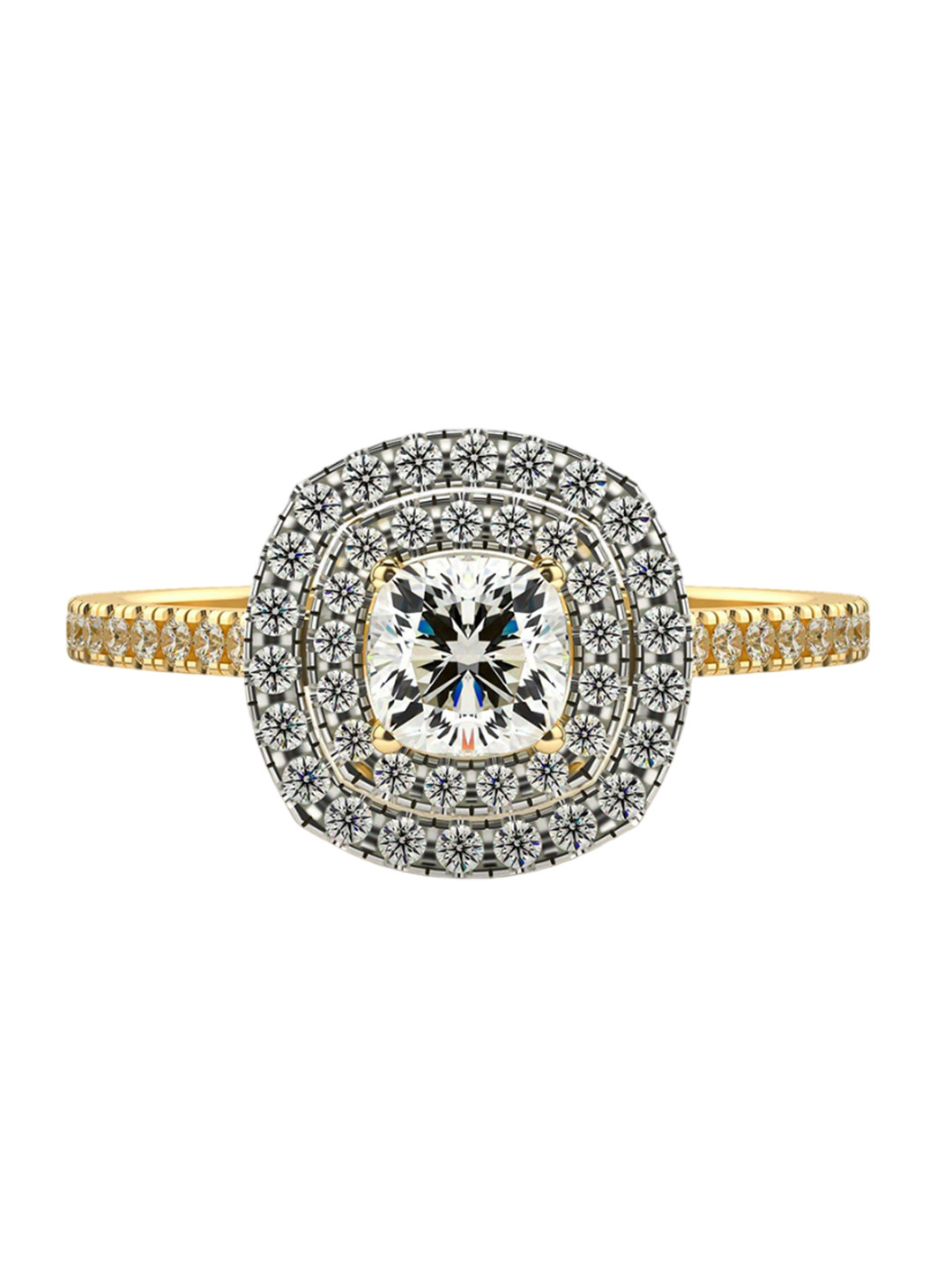 VALANOVA Women 18 Kt Yellow Gold & Certified Lab Grown Diamond 0.89cts Ring