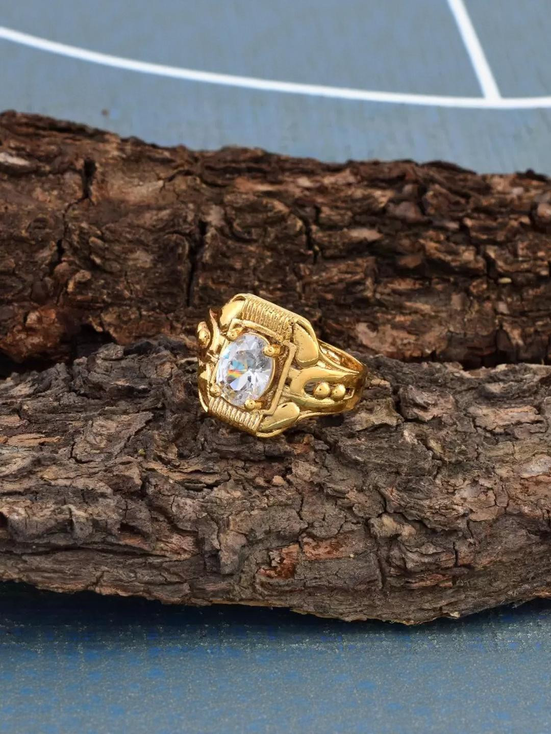 Brass Goldplated Imitation Diamond CZ Fingerring Fashion Women