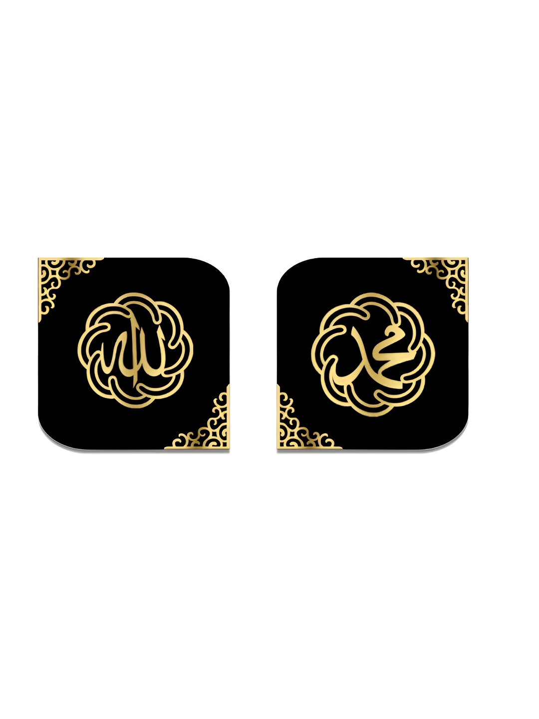Craftnest creations Allah Muhammad Plastic Glossy 2Pcs Spiritual Wall Decor-15.7In