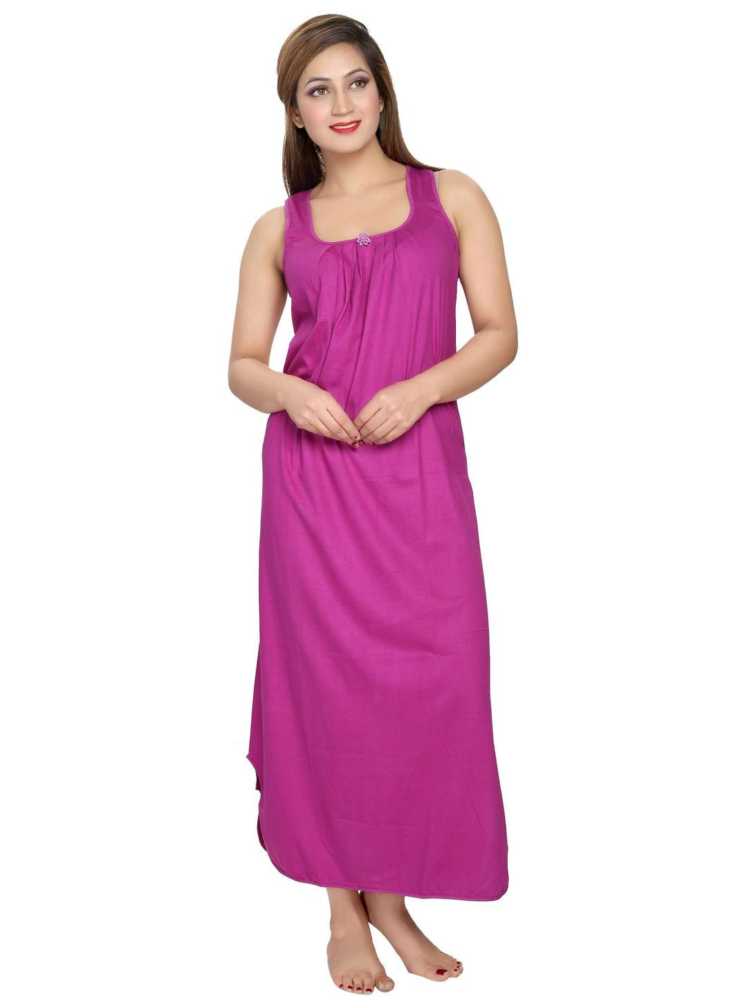 Inner Beats Women Purple Nightdress