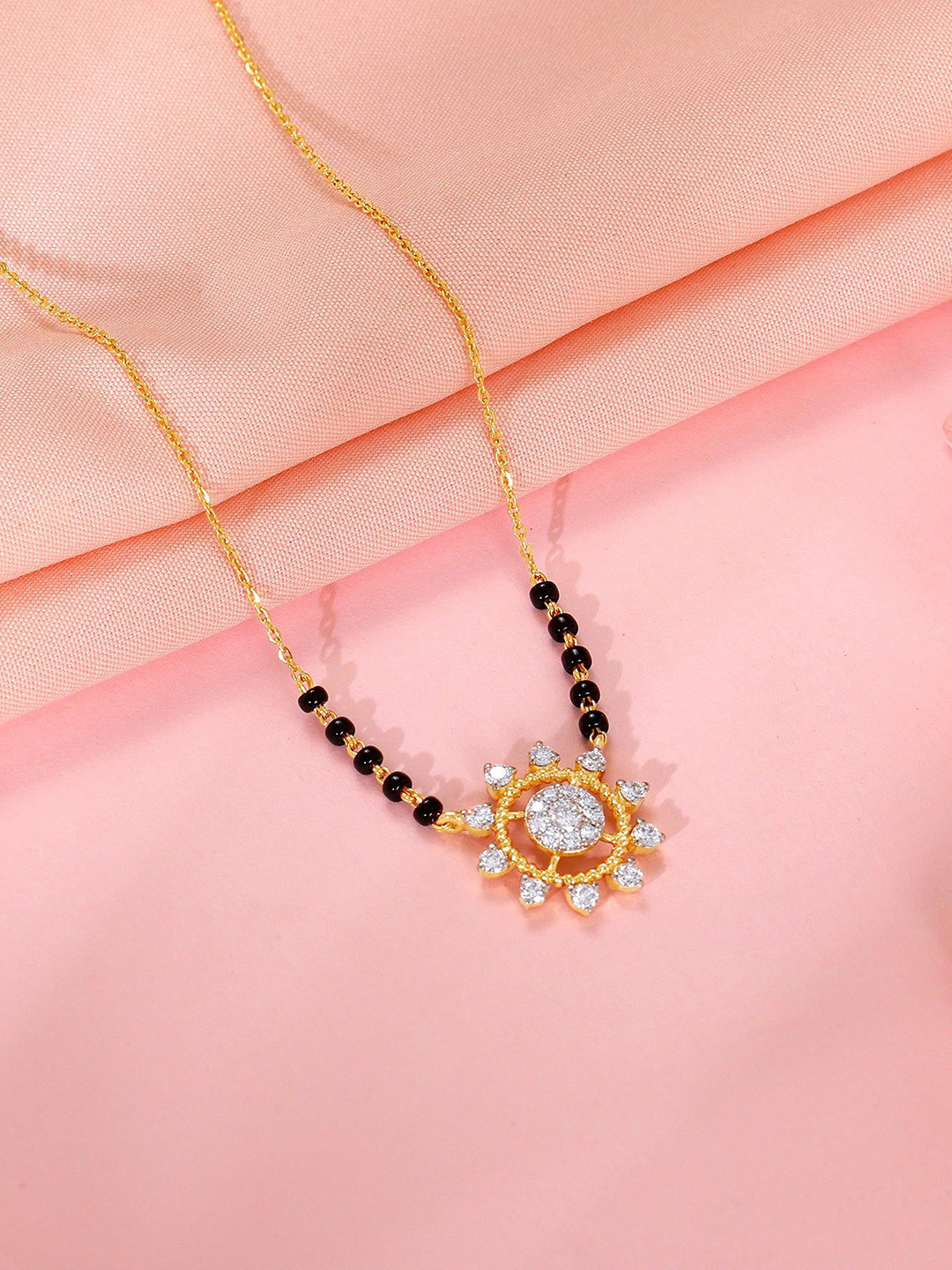 GIVA Gold Pratyusha Diamond Mangalsutra-2.416 gms