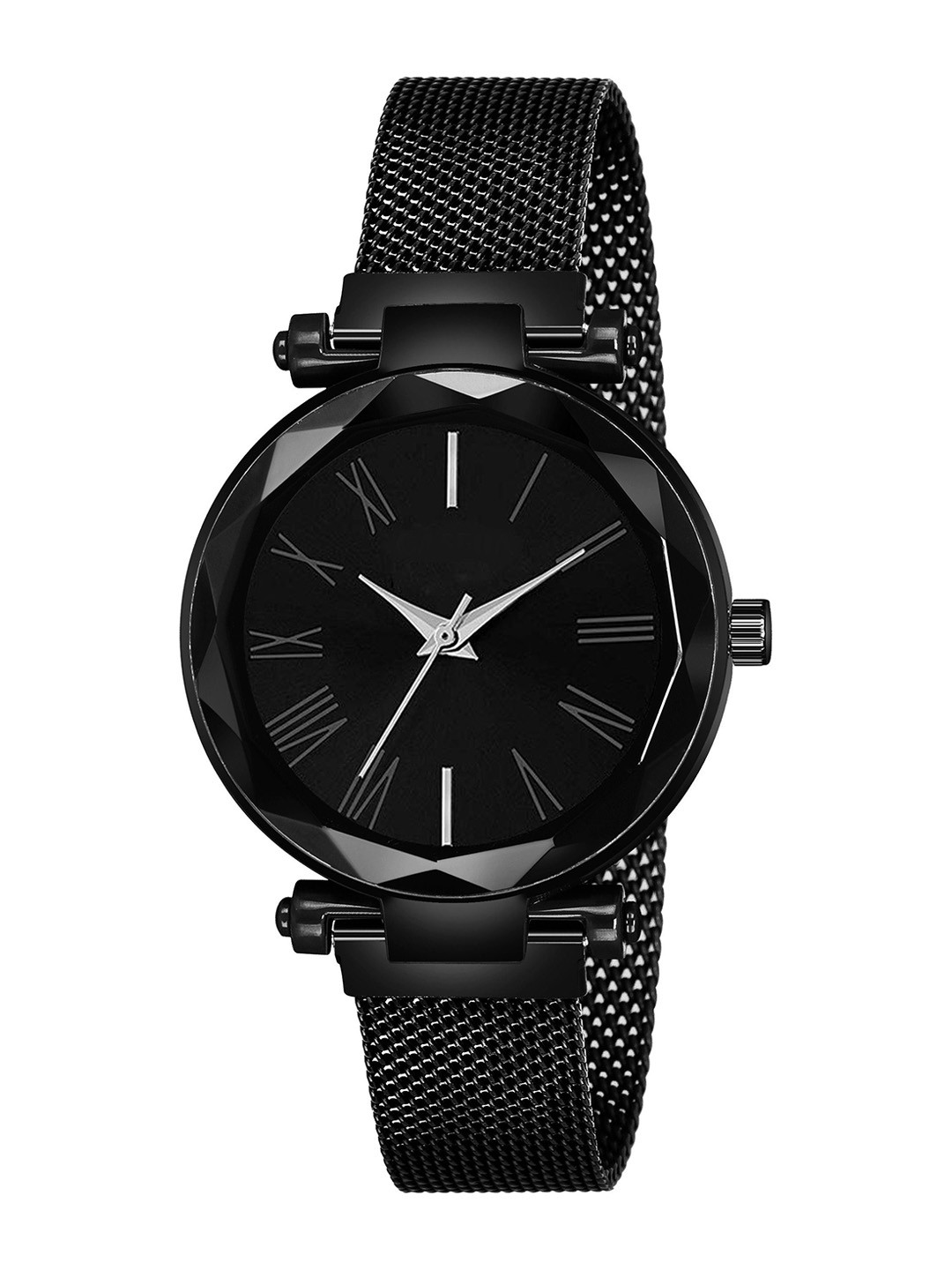 Gopal Shopcart Unisex Bracelet Style Straps Analogue Watch GR_379_Black Roman Black