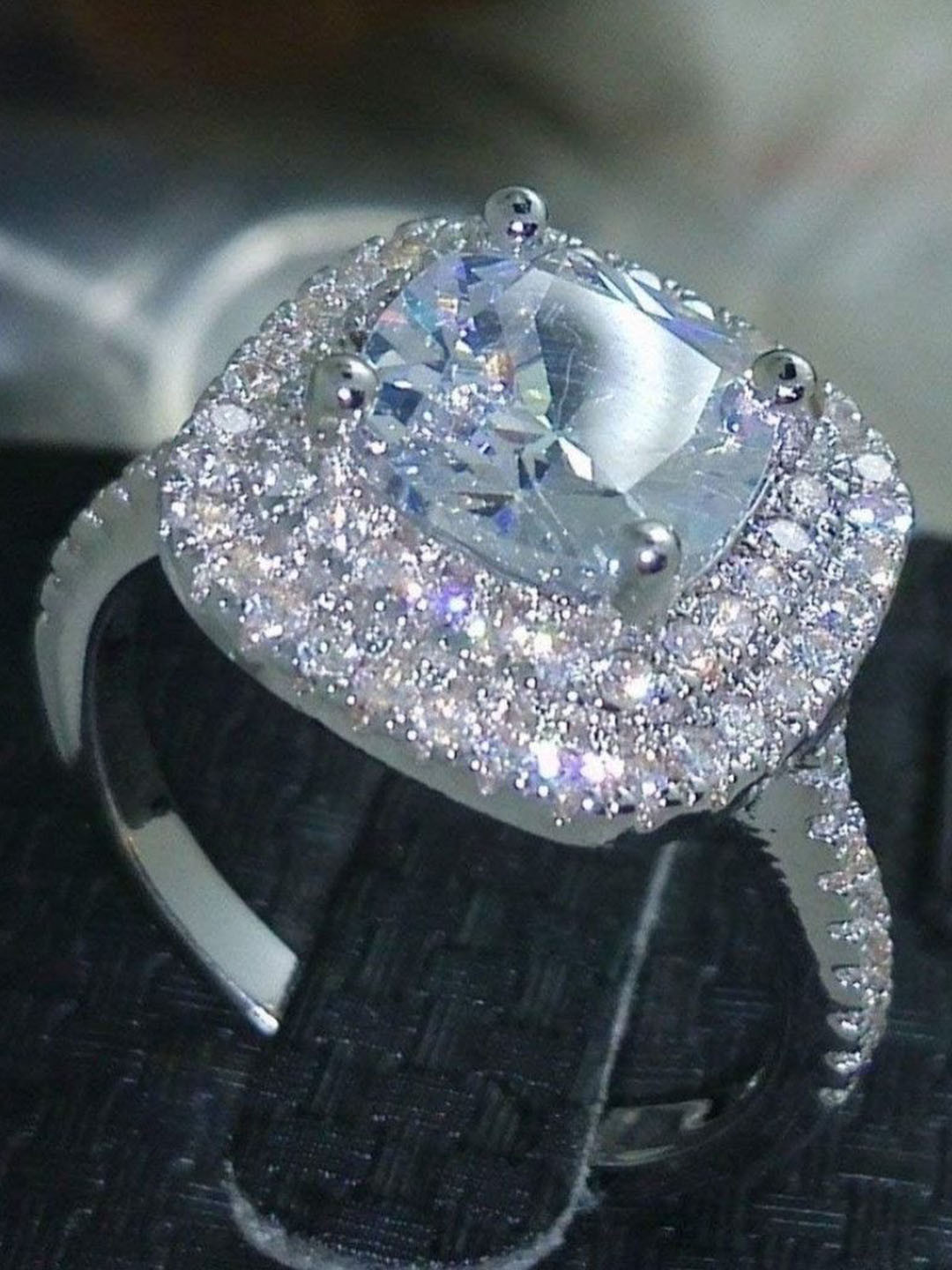 V FASHION JEWELLERY Women 9315 Sliver-Plated Cubic Zirconia-Studded Finger Ring