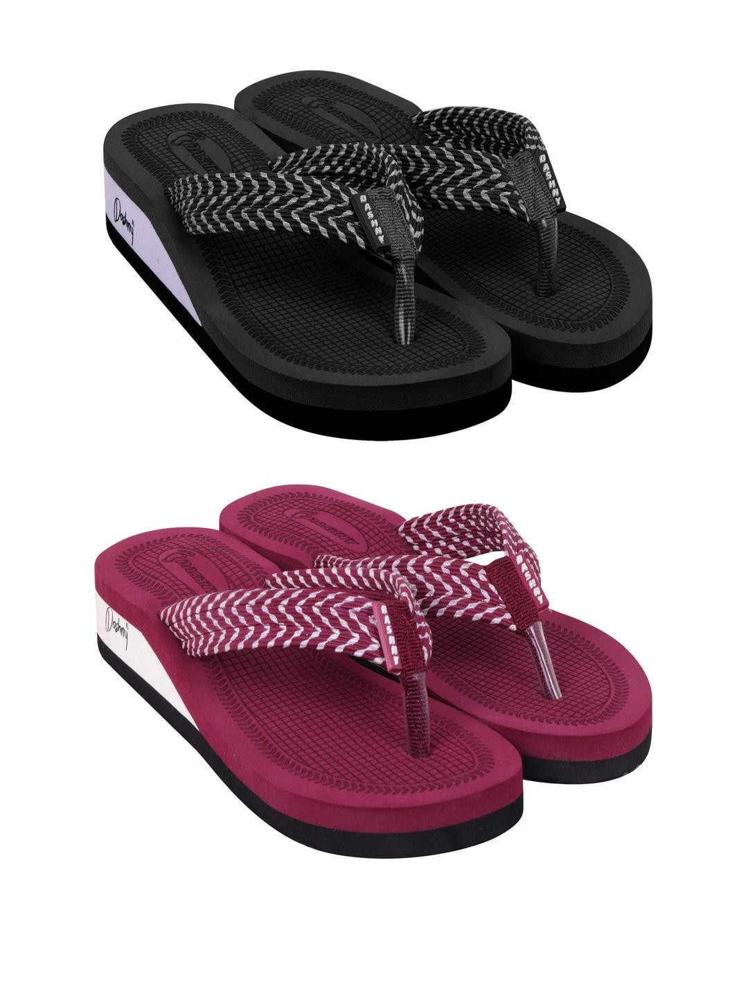 DASHNY Maroon Rubber Flip Flops