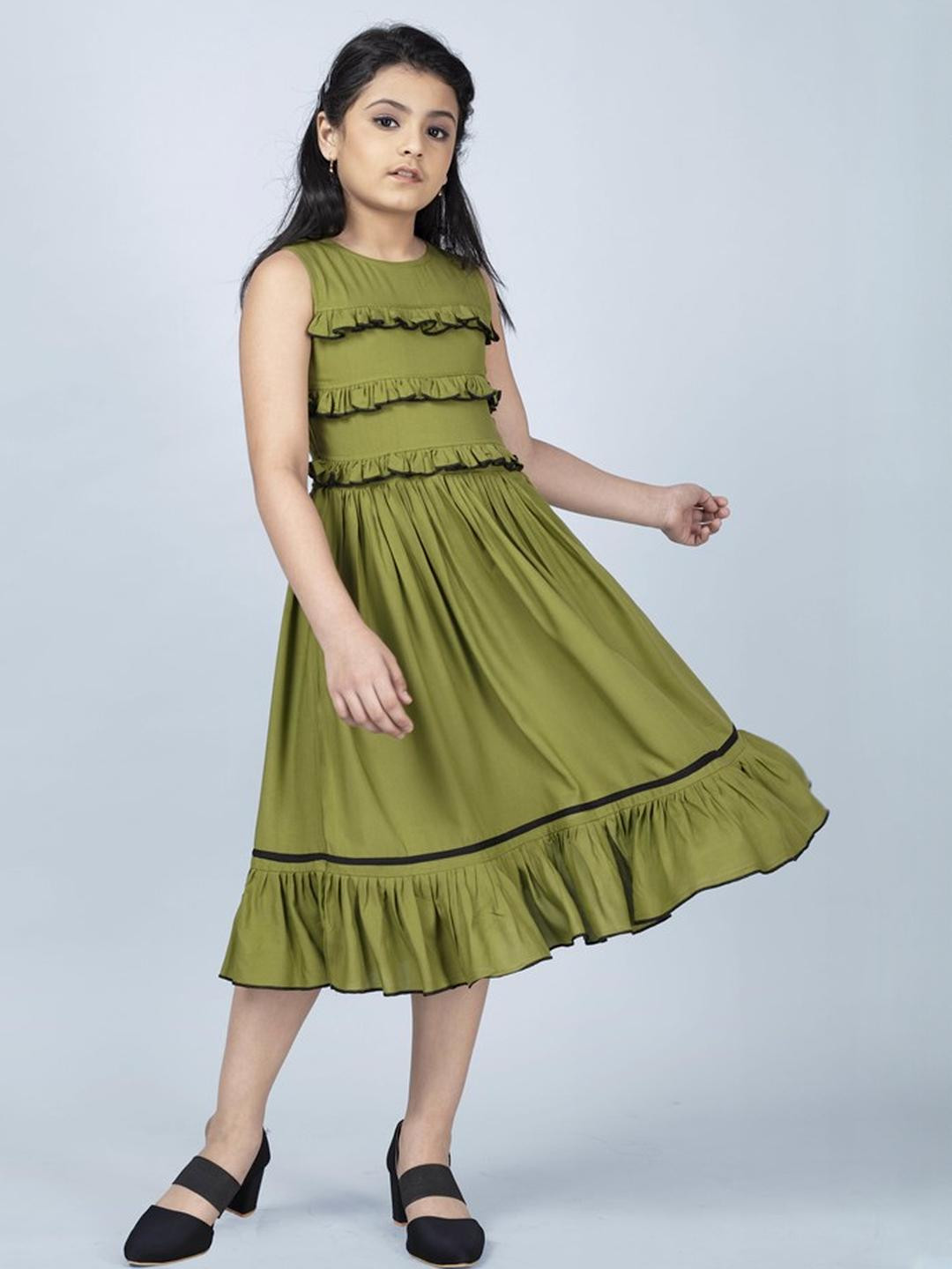 BABY HOME Girls Green Dresses