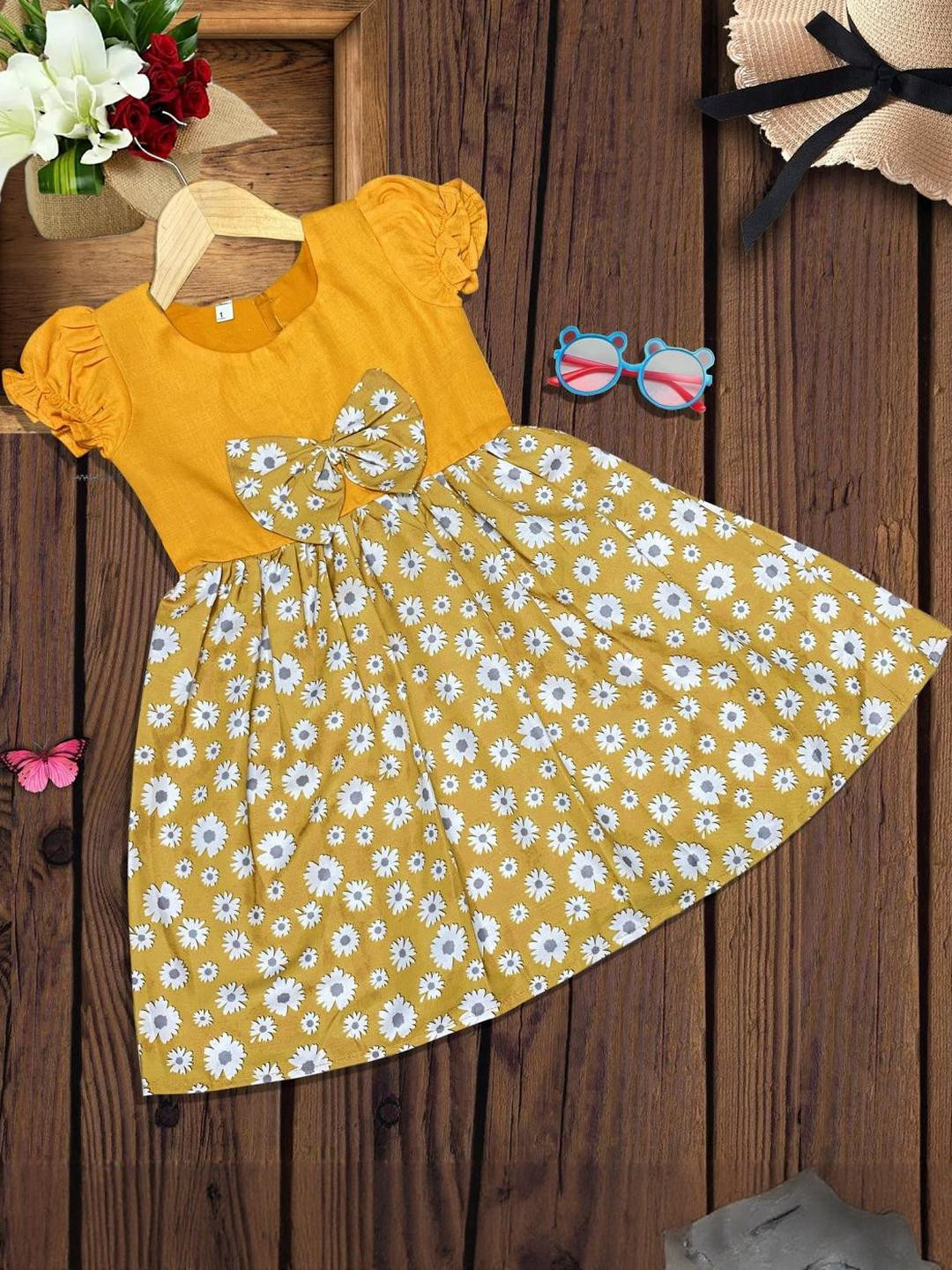 MAYARA FASHION Girls Yellow Dresses