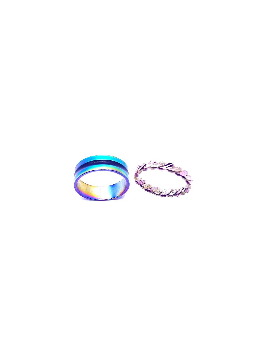 Dynamic Retail Global Unisex Set of 2 Multi Rings