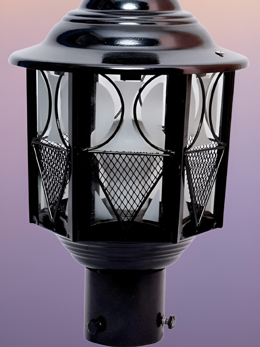 KINIS Black Frustum Shape Metal Garden Light Outdoor Lamp For Home & Office Entrance