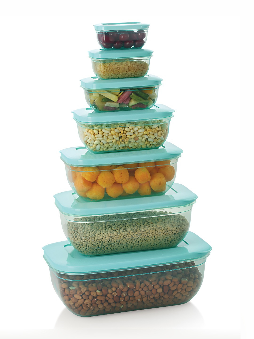 MATVIZO Sea Green 7 Pieces Rectangle Air Tight Box Containers