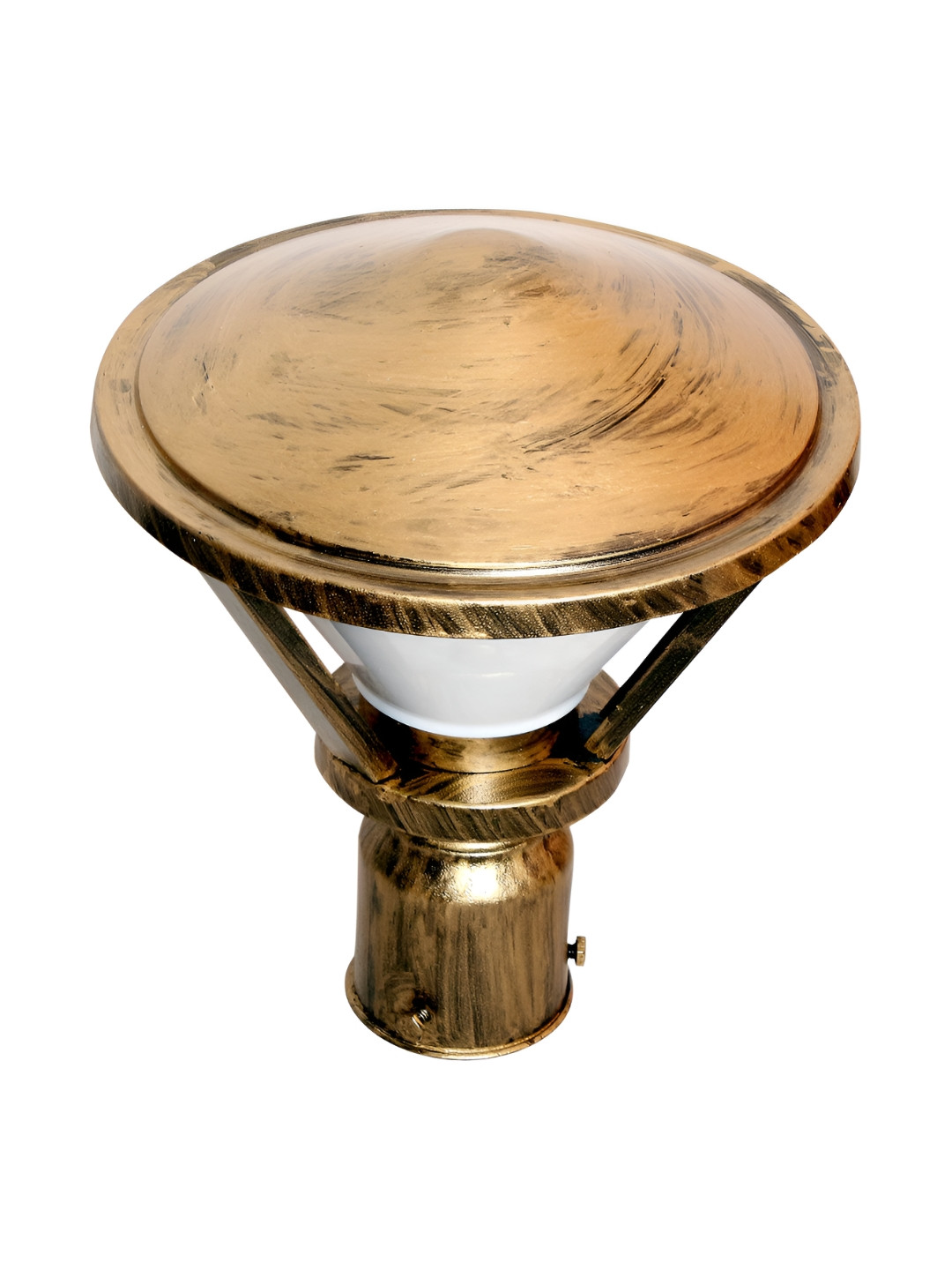 KINIS Brown & White Modern Shaped Weatherproof & Rust-Resistant Outdoor Pole Lamp