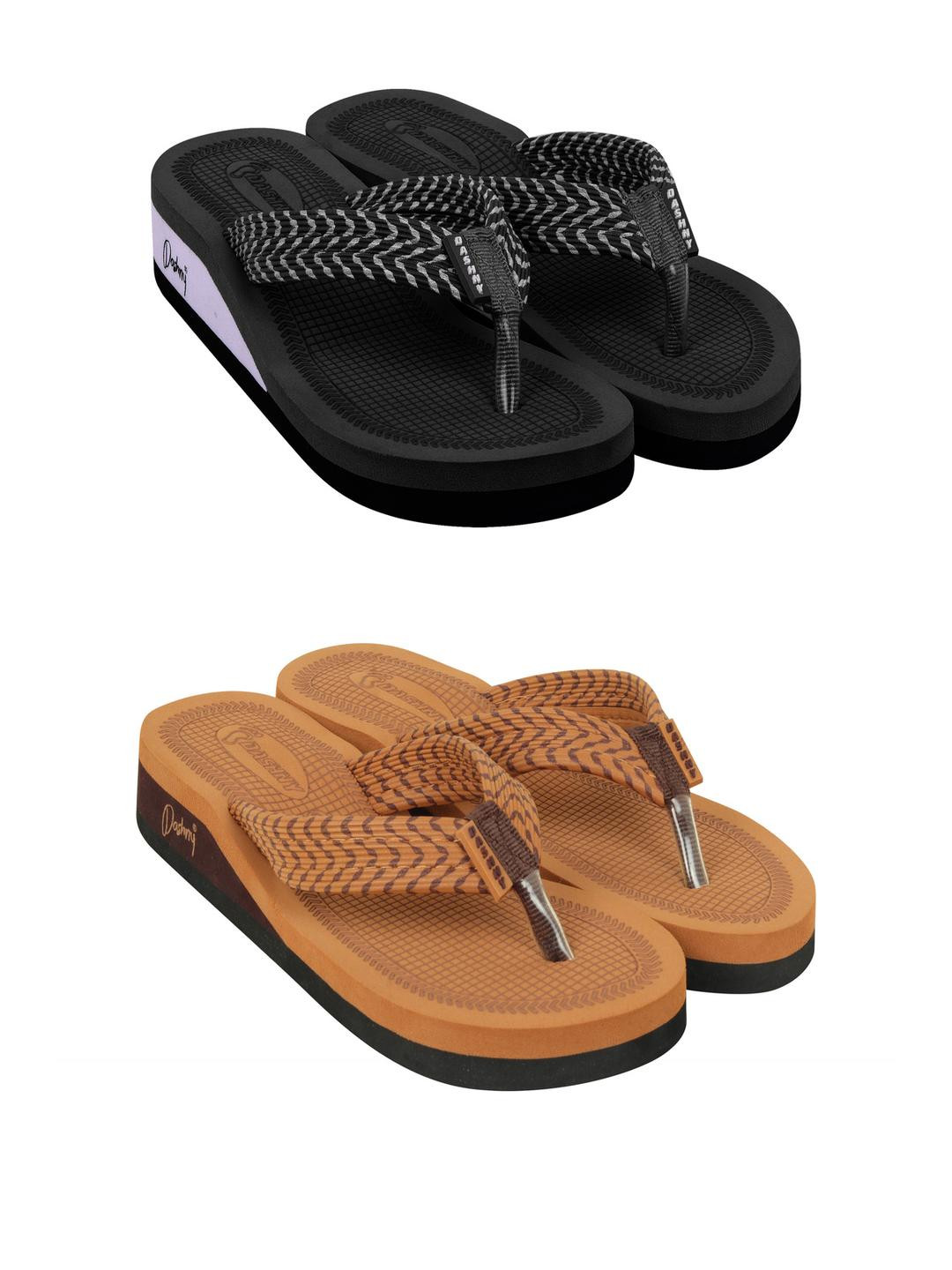 DASHNY Tan Rubber Flip Flops