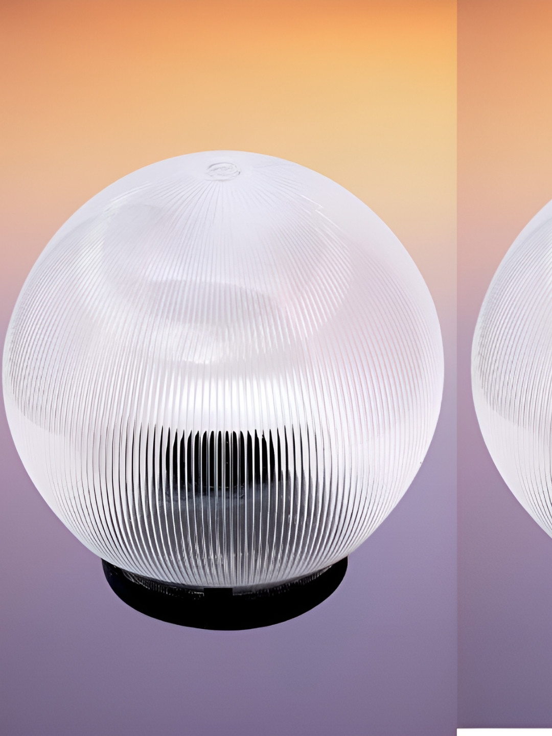 KINIS 2-Pcs Transparent Spherical Shape Gate & Garden Light Outdoor Pole Lamps