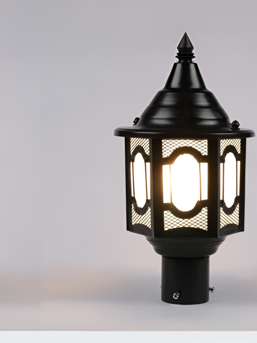 KINIS 2-Pcs Black Modern Shape Gate & Garden Light Outdoor Lamp