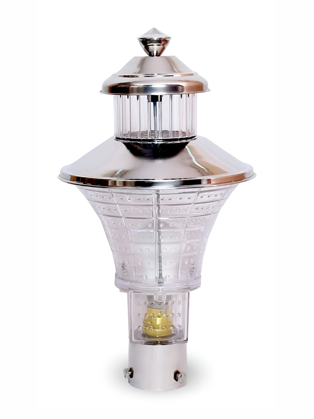 KINIS Transparent Modern Shaped Weatherproof & Rust-Resistant Outdoor Pole Lamp