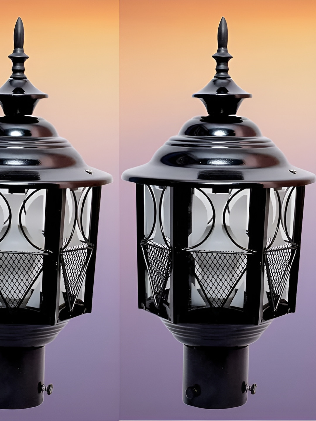 KINIS Black 2 Pieces Frustum Shape Light Outdoor Lamp