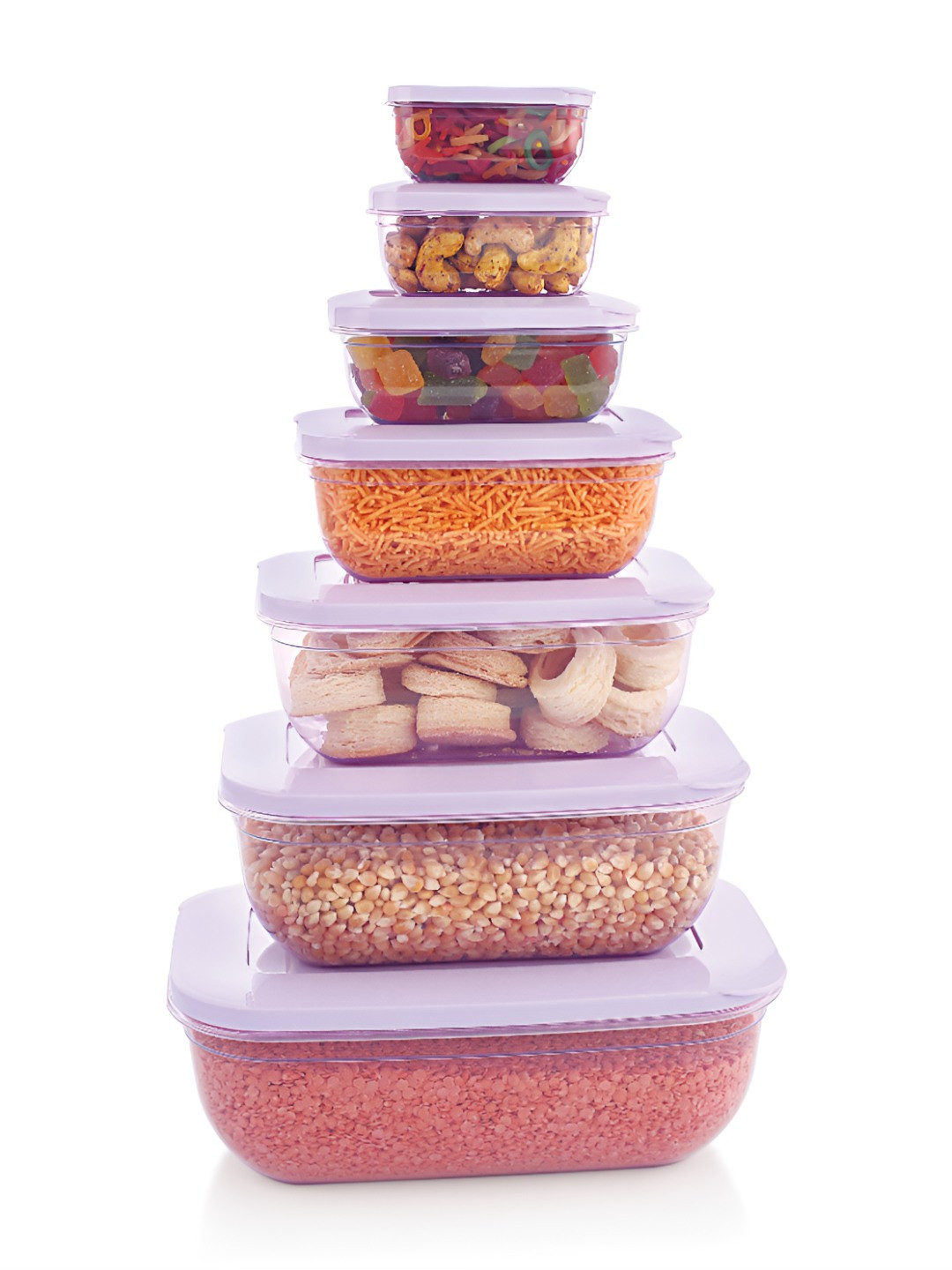MATVIZO Purple 7 Pieces Rectangle Air Tight Box Containers