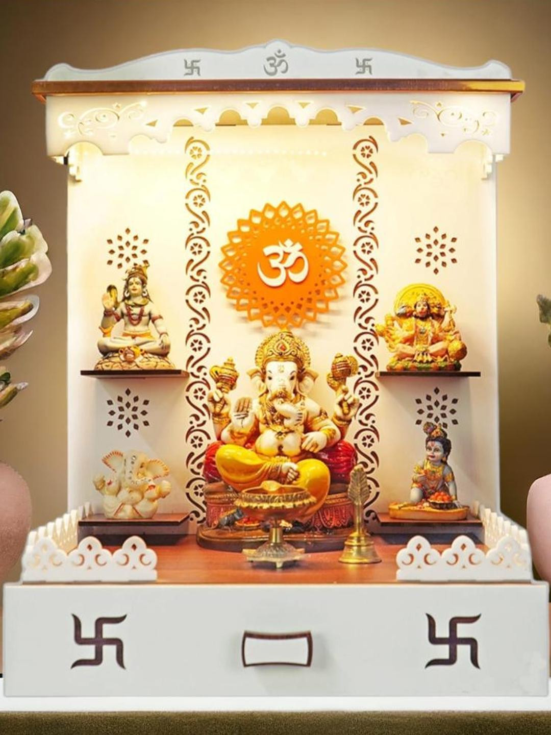 7CR  White Wooden Home Temple