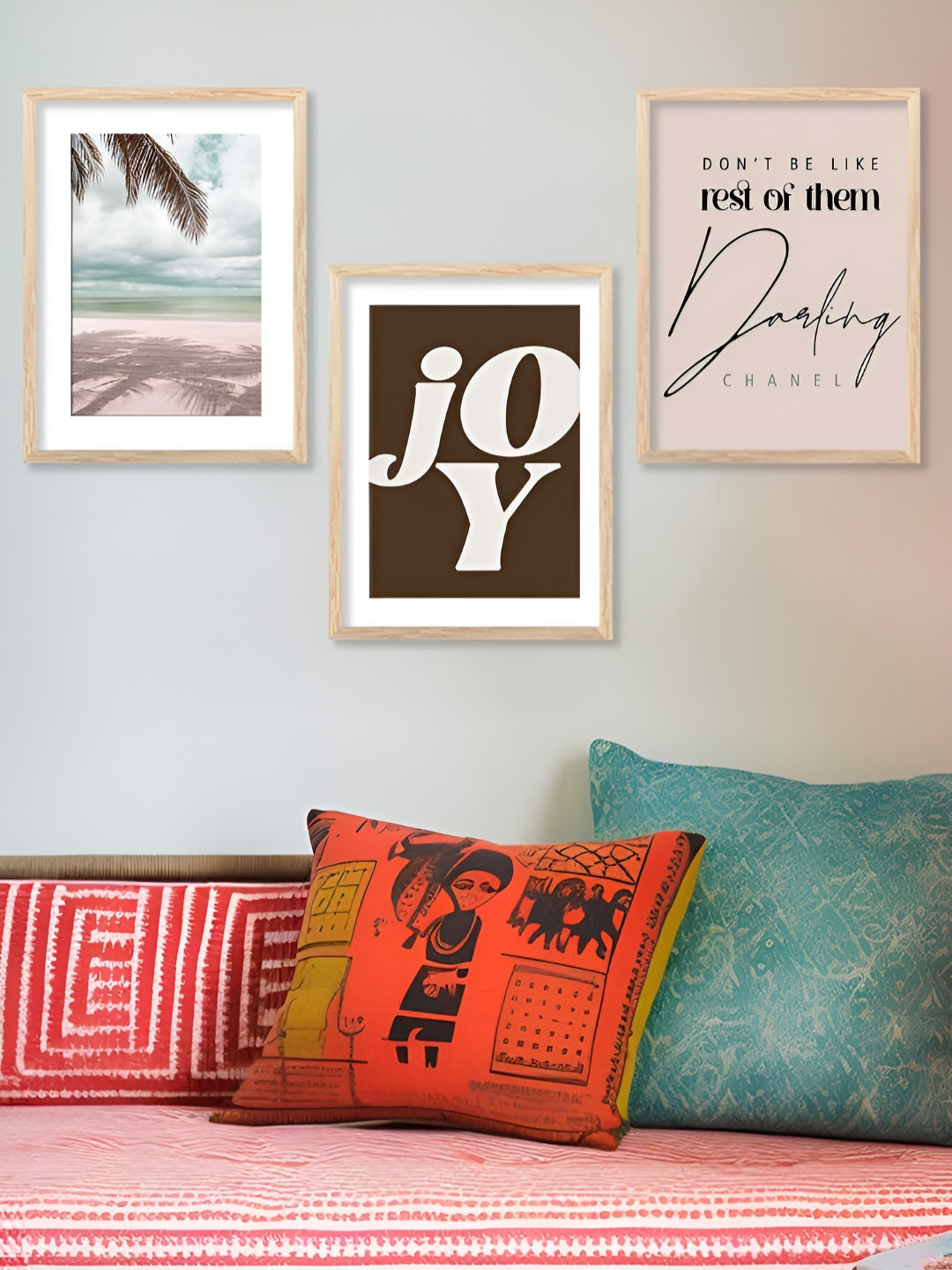 Kotart Brown & Black 3 Pieces Wooden Moden Painting Wall Arts