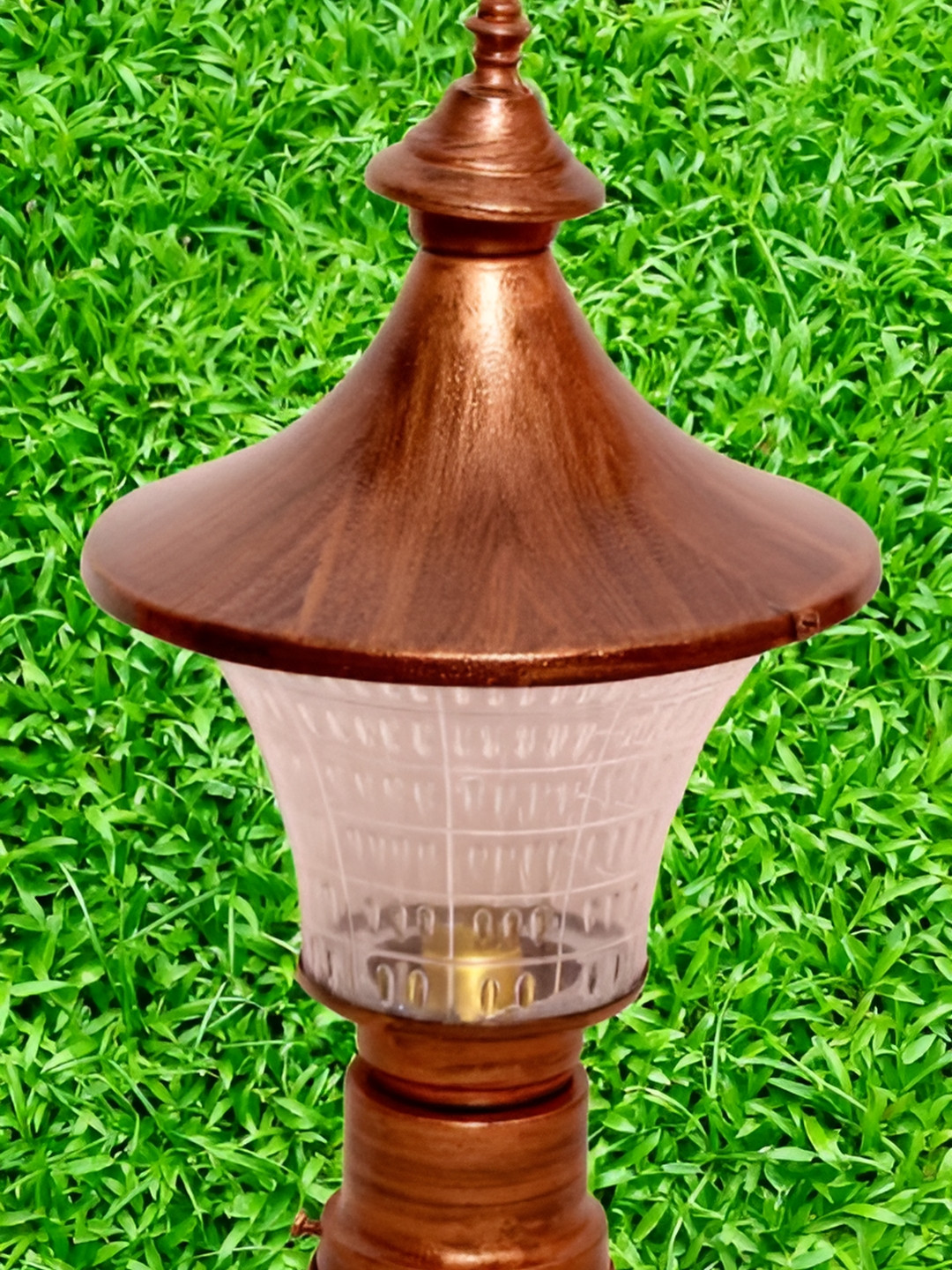 KINIS 2 Pieces Copper Modern Shape Gate & Garden Light Outdoor Lamp