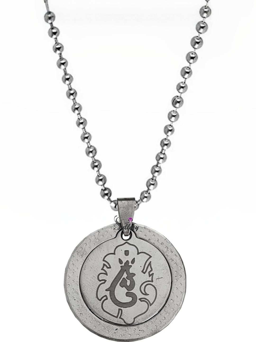 Sullery Women Silver Ganapathi Design Pendant with Chain