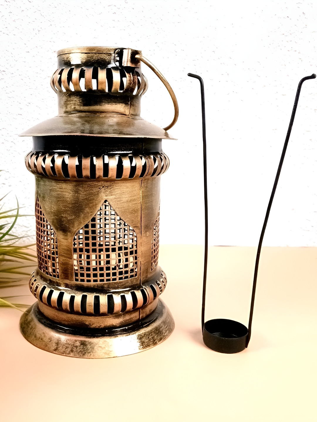 apka mart Gold Lantern Hanging Tea Light Candle Holder