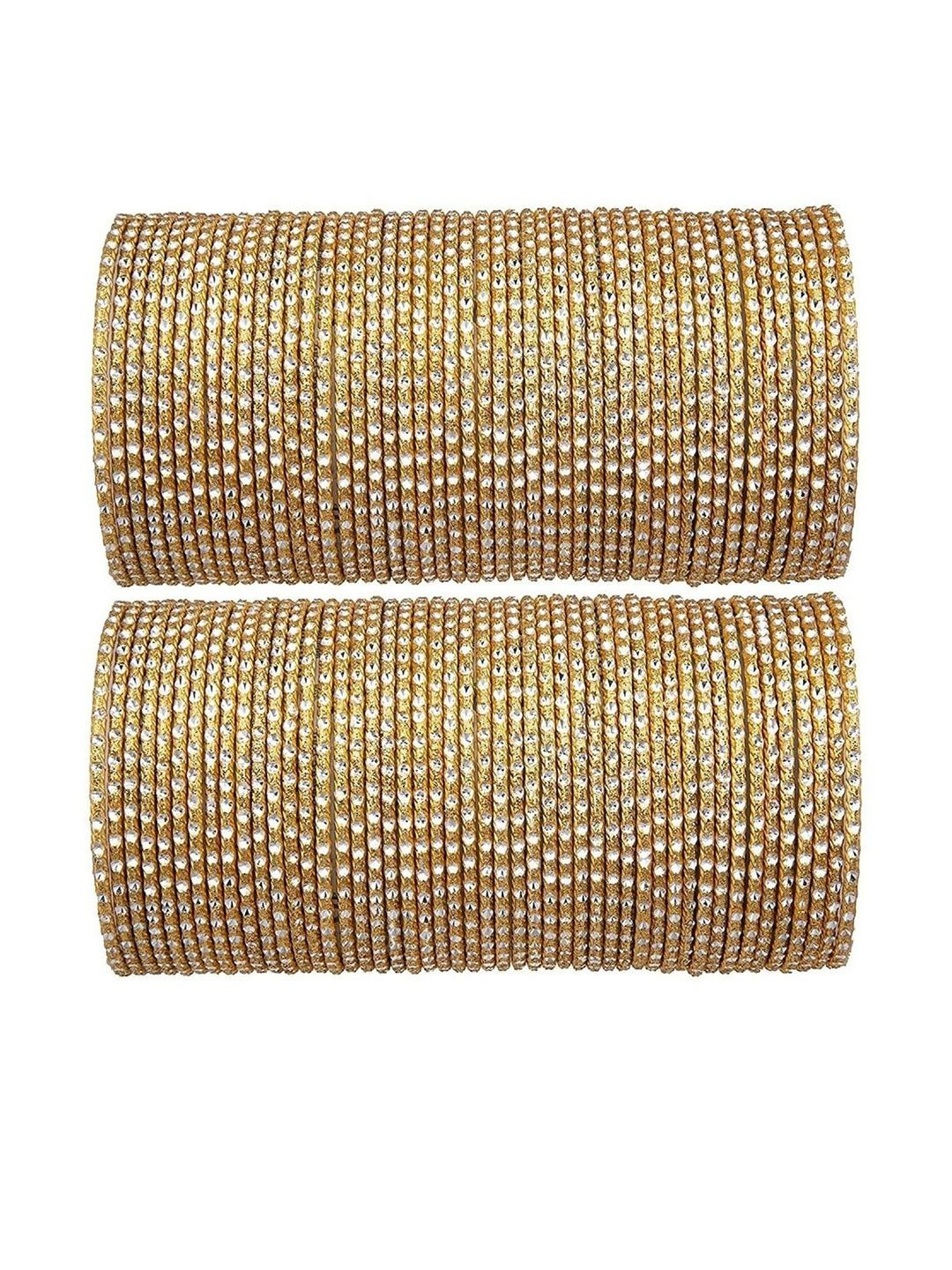 Guddan Set of 96 Golden Metal Bangles